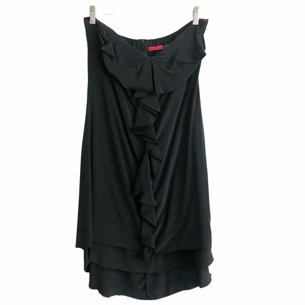 NEW LinQ Los Angeles Black Silk Strapless Dress S